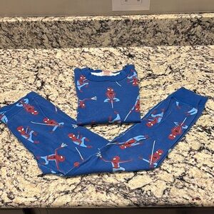 Hanna Andersson Marvel Kids Blue Spider Pajamas, Size 6-7, Great Used Condition